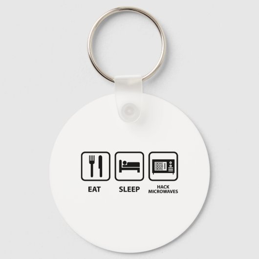 Porte-clés Mangez des micro-ondes de hack de sommeil (Recto)