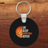 Porte-clés Mangez Le Basket-Ball Répétez Le Cadeau Pour Le Fa (Recto)