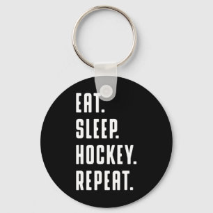 Porte-clés Mangez le Hockey du sommeil Répéter drôle Graphiqu