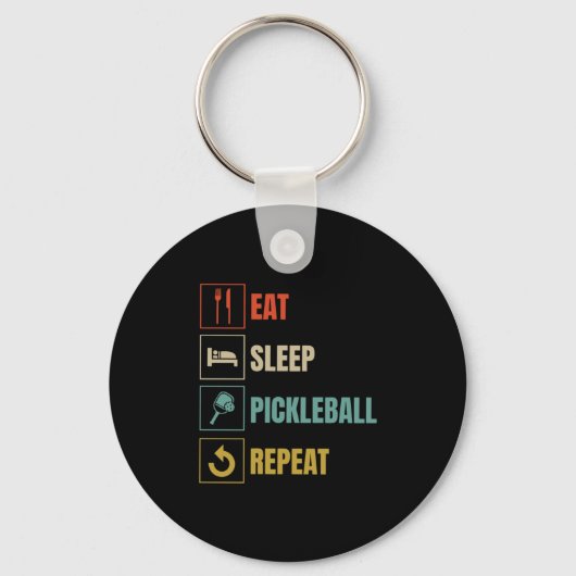 Porte-clés mangez le pickball de sommeil répéter (Recto)
