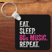 Porte-clés Mangez le sommeil 80s Musique Répéter (Recto)