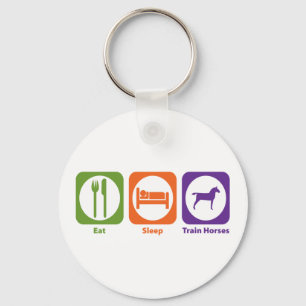 Porte-clés Mangez les chevaux de train de sommeil