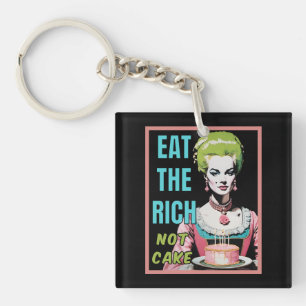 Porte-clés Mangez les riches, pas le gâteau
