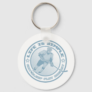 Porte-clés Mangez l'hockey de jeu de sommeil