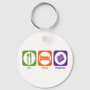 Porte-clés Mangez l'ingénieur de sommeil
