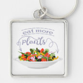 Porte-clés Mangez plus de plantes frais motivation salade let (Devant)