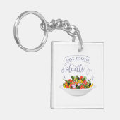 Porte-clés Mangez plus de plantes frais motivation salade let (Devant gauche)