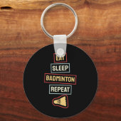 Porte-clés Mangez Sleep Badminton Répéter Badminton Player Re (Recto)