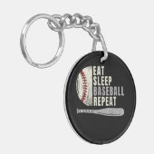 Porte-clés Mangez Sleep Baseball Répéter Funny Baseball Playe (Devant gauche)