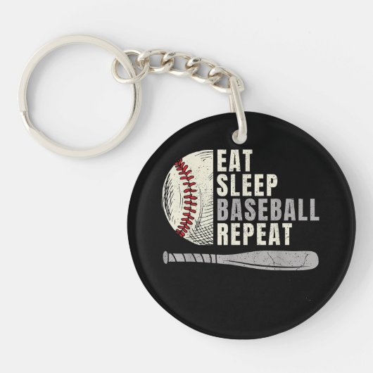 Porte-clés Mangez Sleep Baseball Répéter Funny Baseball Playe (Devant)