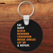 Porte-clés Mangez Sleep Basketball Répéter un cadeau amusant (Recto)