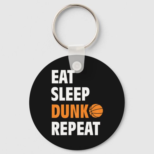 Porte-clés Mangez Sleep Dunk Répétez Fun Basketball (Recto)