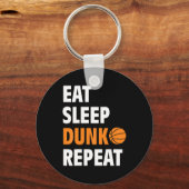 Porte-clés Mangez Sleep Dunk Répétez Fun Basketball (Recto)