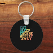 Porte-clés Mangez Sleep Euchre Répéter Kartenspiel Karten (Recto)