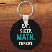 Porte-clés Mangez Sleep Math Répéter Funny Math Enseignant Ca (Recto)