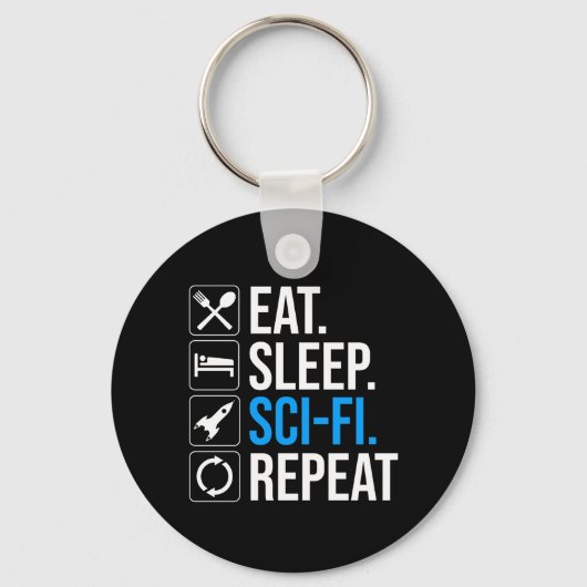 Porte-clés Mangez Sleep Sci-Fi Répéter (Recto)