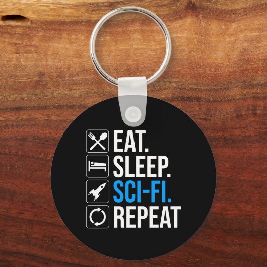 Porte-clés Mangez Sleep Sci-Fi Répéter (Verso)