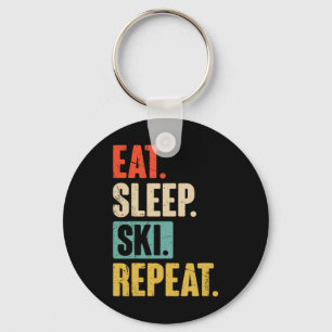 Porte-clés Mangez Sleep Ski Repeat - Funny Retro Ski Vintage