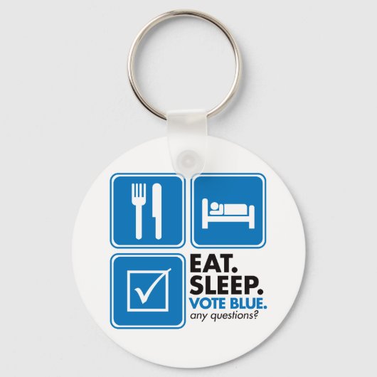 Porte-clés Mangez Sleep Vote Blue (Recto)