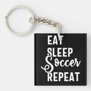 Porte-clés mangez sommeil soccer répéter