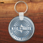 Porte-clés Manhole Staten Island Blue (Recto)