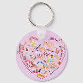 Porte-clés Manicuriste Nail Technicien Outil Coeur (Recto)
