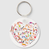 Porte-clés Manicuriste Nail Technicien Outil Coeur (Recto)