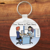 Porte-clés Manicuriste Personnalisé, Nail Tech - Dessin mascu (Recto)