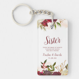Porte-clés Manoir de Mistletoe Aquarelle Citation pour la sœu