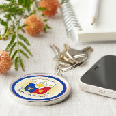 Porte-clés Manteau des Philippines forme de cercle (Côté)