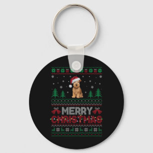 Porte-clés Manteau doux à roulettes Chien de Santa Hat Xmas T