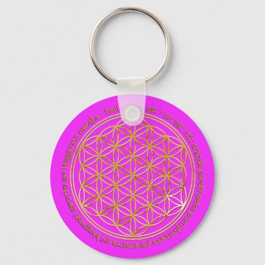 Porte-clés Mantra Moola / Blume Des Lebens | rose (Recto)
