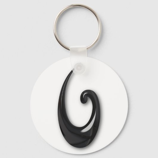 Porte-clés Maori-Poisson Hook-obsidian (Recto)