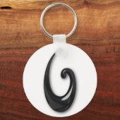 Porte-clés Maori-Poisson Hook-obsidian (Recto)