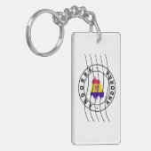 Porte-clés Map of Andorra, Postal Passport Stamp (Devant gauche)