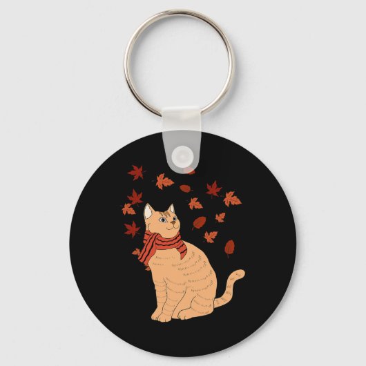 Porte-clés Maple Cat Leaf Automne Bonjour Automne Automne Fun (Recto)
