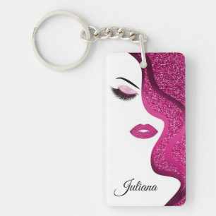 Porte-clés Maquillage avec effet parties scintillant