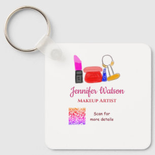 Porte-clés Maquilleuse ajouter nom site web email téléphone n