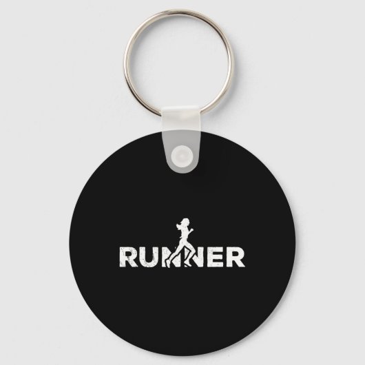 Porte-clés Marathon de course Silhouette Jogging (Recto)