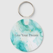 Porte-clés Marbre blanc Mint Green Gold (Recto)