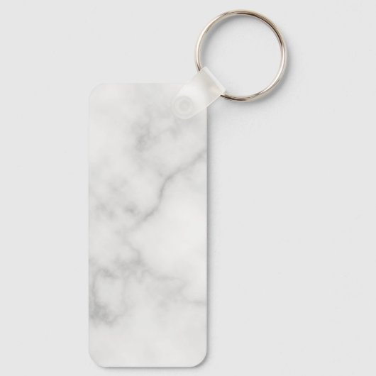 Porte-clés Marbre blanc Modern Script Nom personnalisé (Verso)