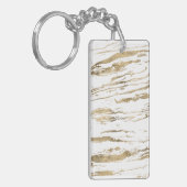 Porte-clés Marbre blanc moderne Abstrait (Devant gauche)