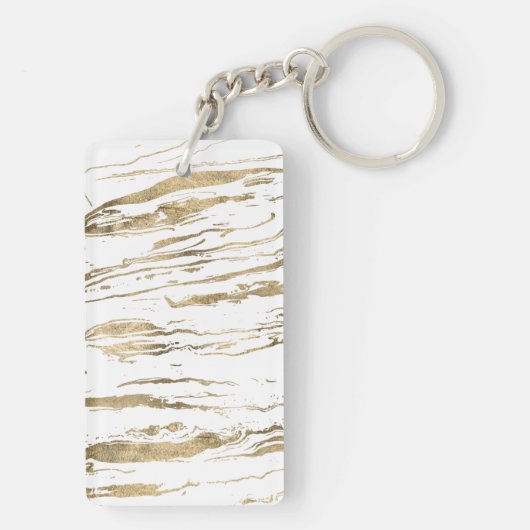 Porte-clés Marbre blanc moderne Abstrait (Dos)