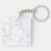 Porte-clés Marbre Blanc Moderne Élégant (Dos)
