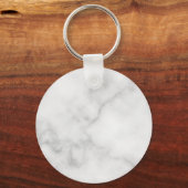 Porte-clés Marbre blanc Moderne Script Personnalisé (Verso)