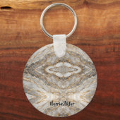 Porte-clés Marbre blanc or craquelé moderne (Recto)