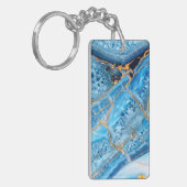 Porte-clés Marbre bleu et or (Devant gauche)