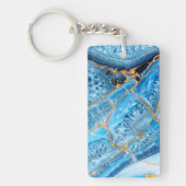 Porte-clés Marbre bleu et or (Devant)