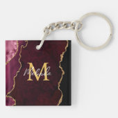 Porte-clés Marbre d'agate rouge et or (Dos)
