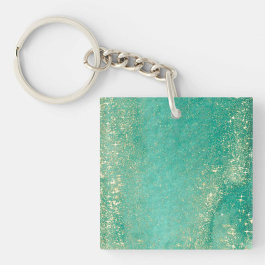 Porte-clés Marbre doré vert d'océan (Devant)